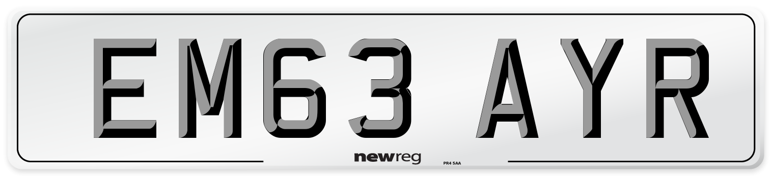 EM63 AYR Number Plate from New Reg